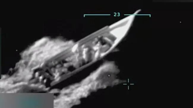 A boat allegedly carrying drugs in the Caribbean